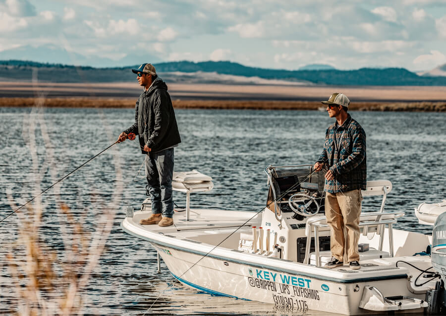 On a boat fishing wearing polarized wiley x sunglasses