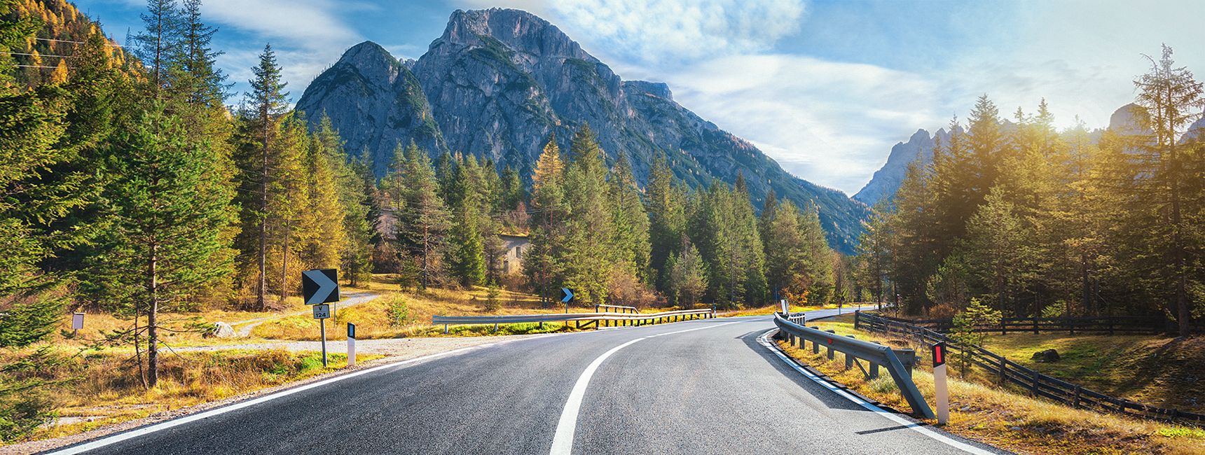 CAPTIVATE after image of the road and mountains, crisp, clear, and with vibrant colors.