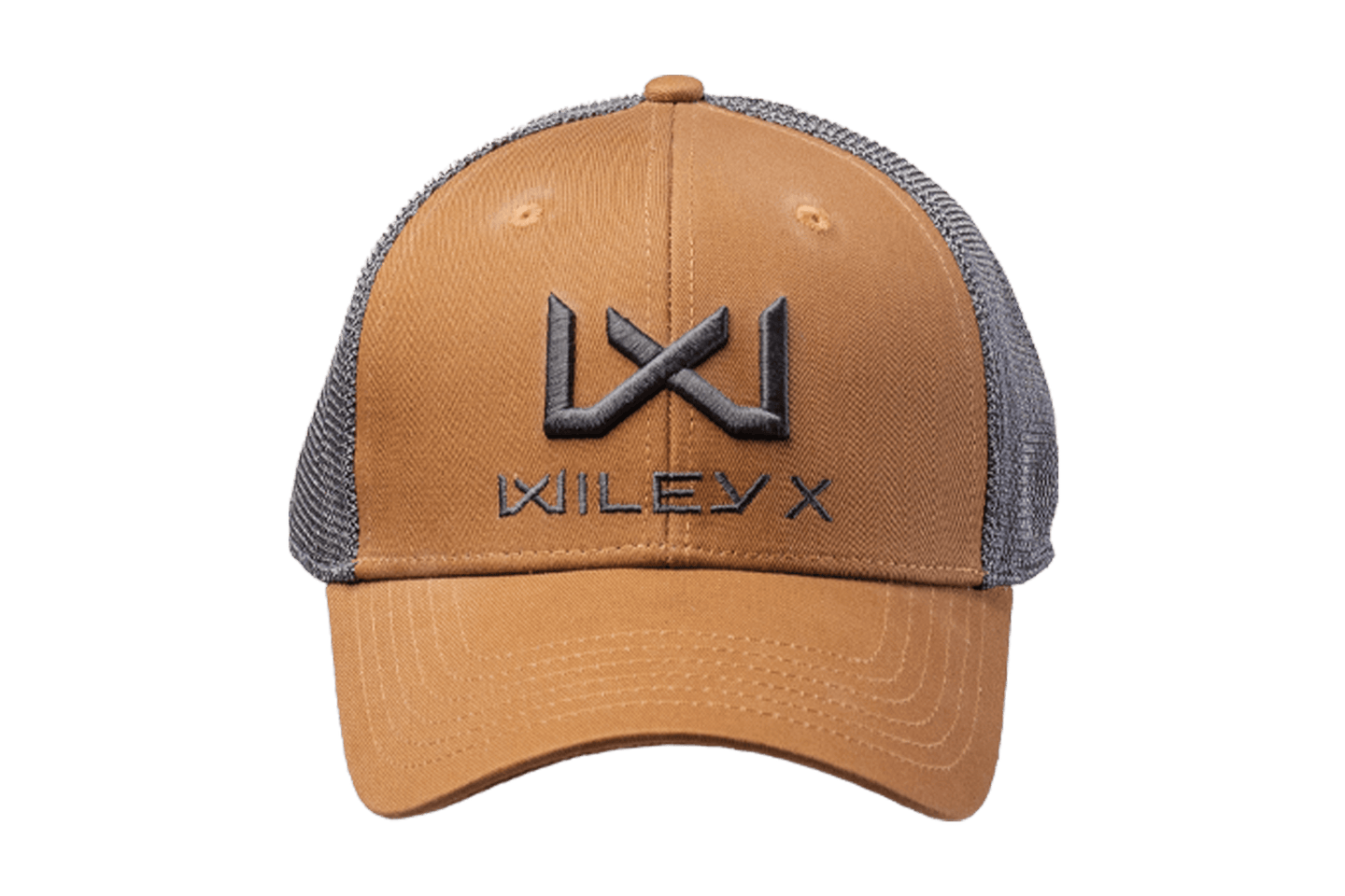 WX Trucker Hat (Tan/Grey Logo) Front